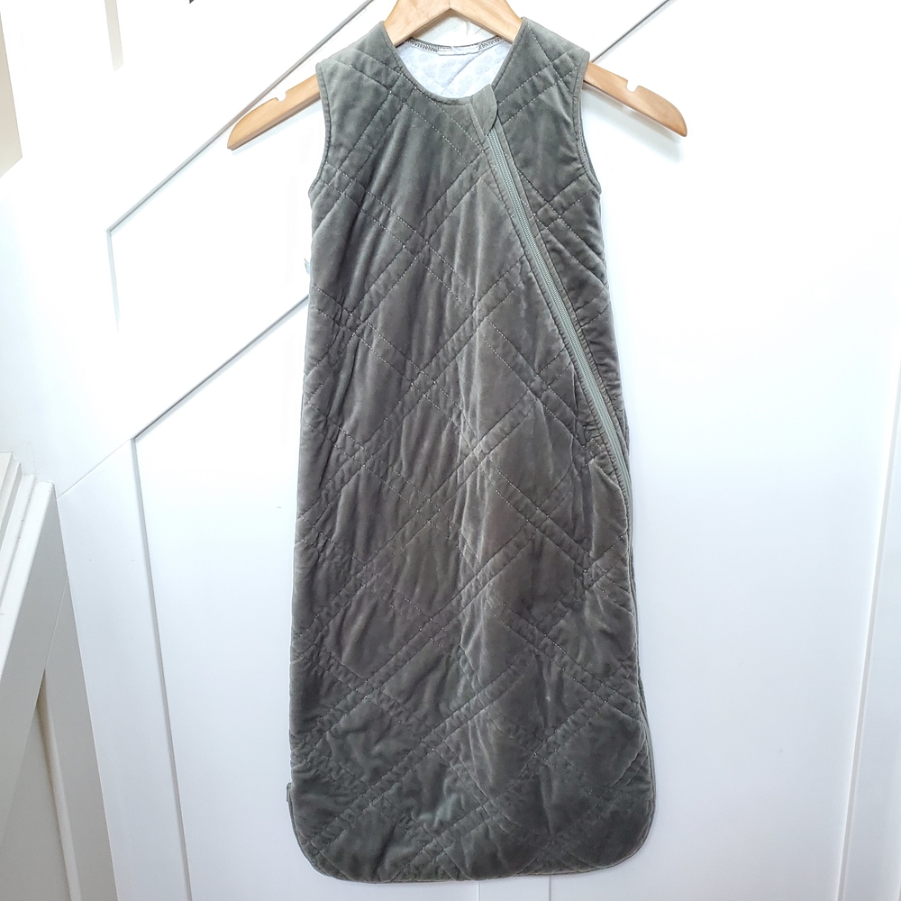 Quilted Velvet Sleep Sack Olive Green